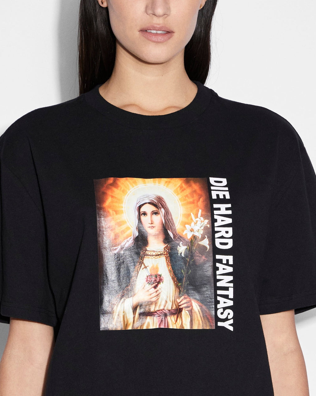 Womens Die Hard Oh G Ss Tee Black Oversized Tees - Black