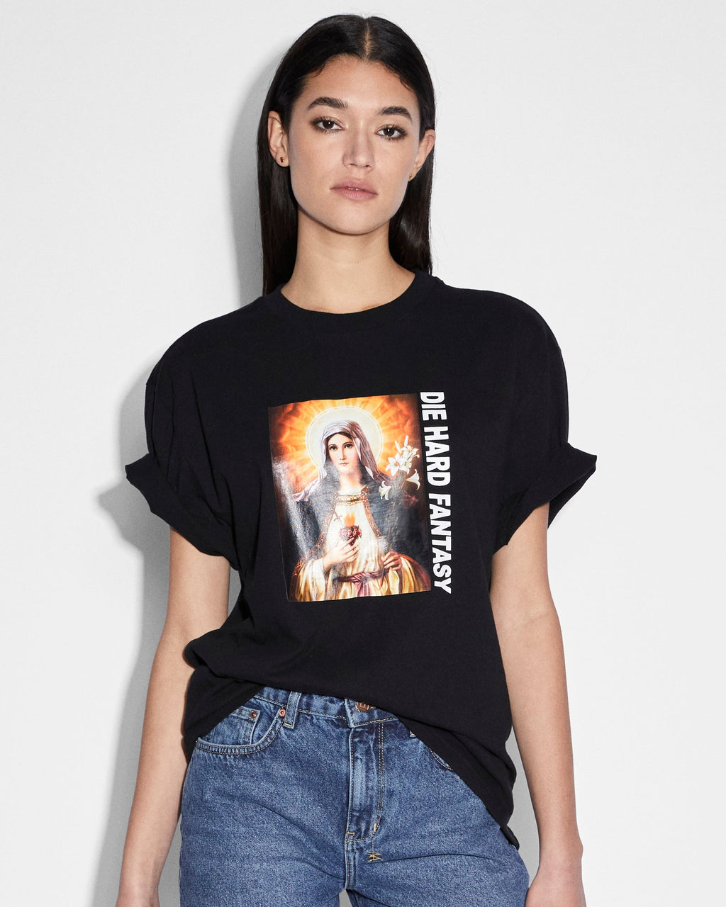 Womens Die Hard Oh G Ss Tee Black Oversized Tees - Black