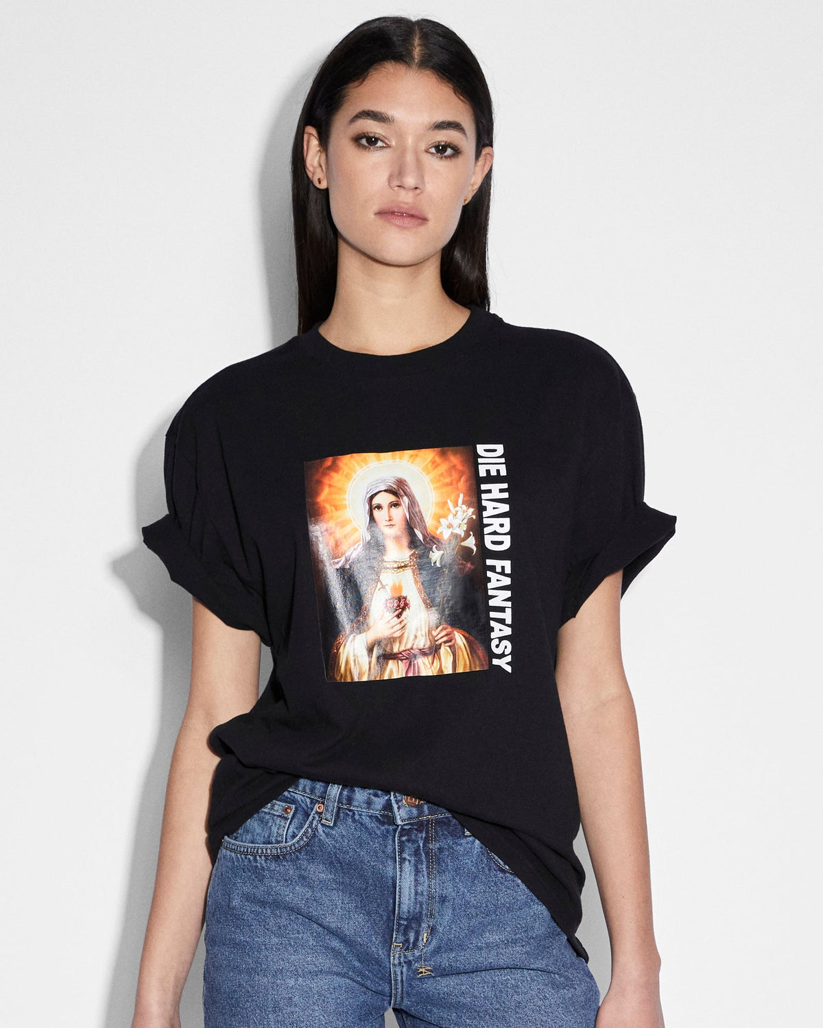 Womens Die Hard Oh G Ss Tee Black Oversized Tees - Black