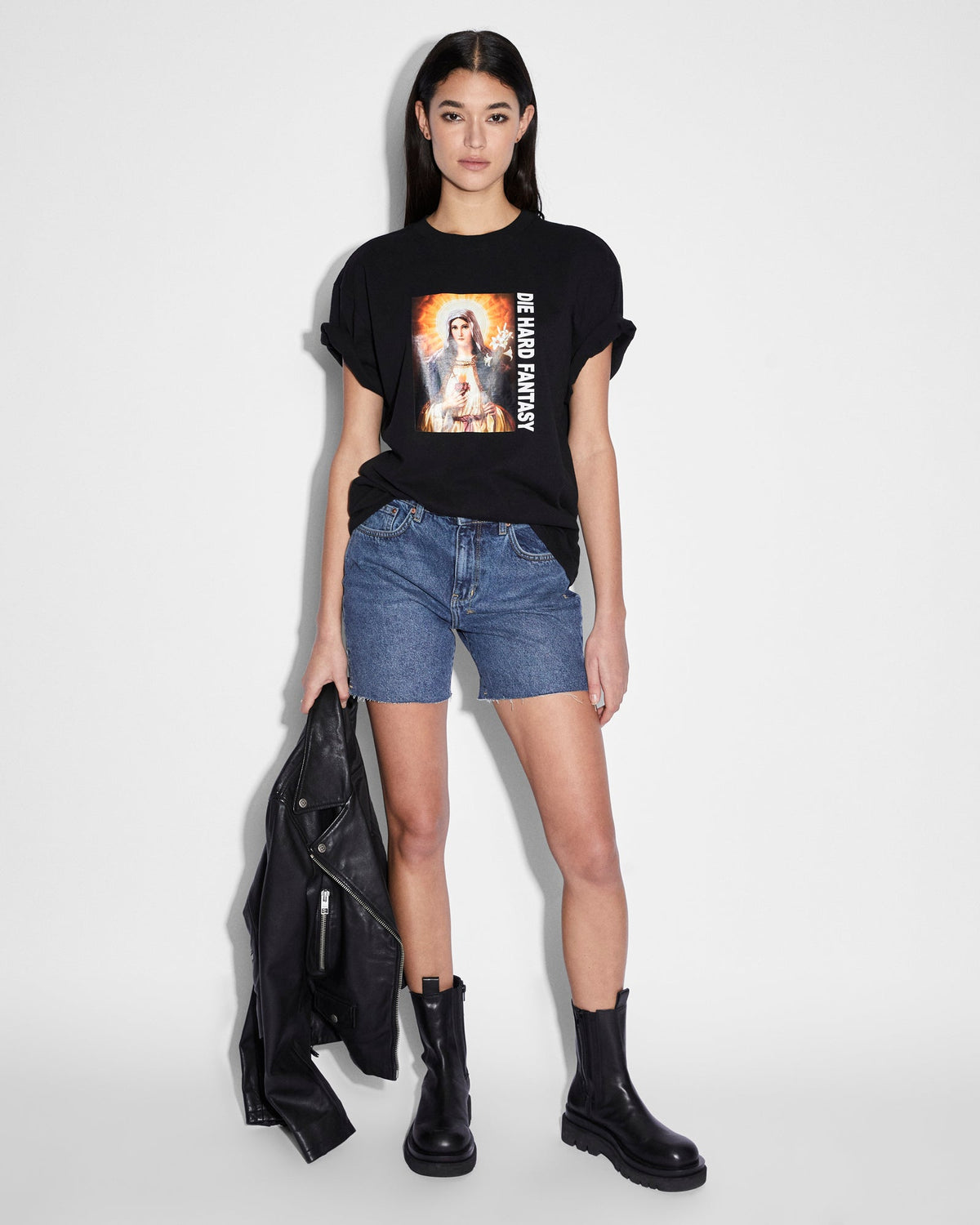 Womens Die Hard Oh G Ss Tee Black Oversized Tees - Black