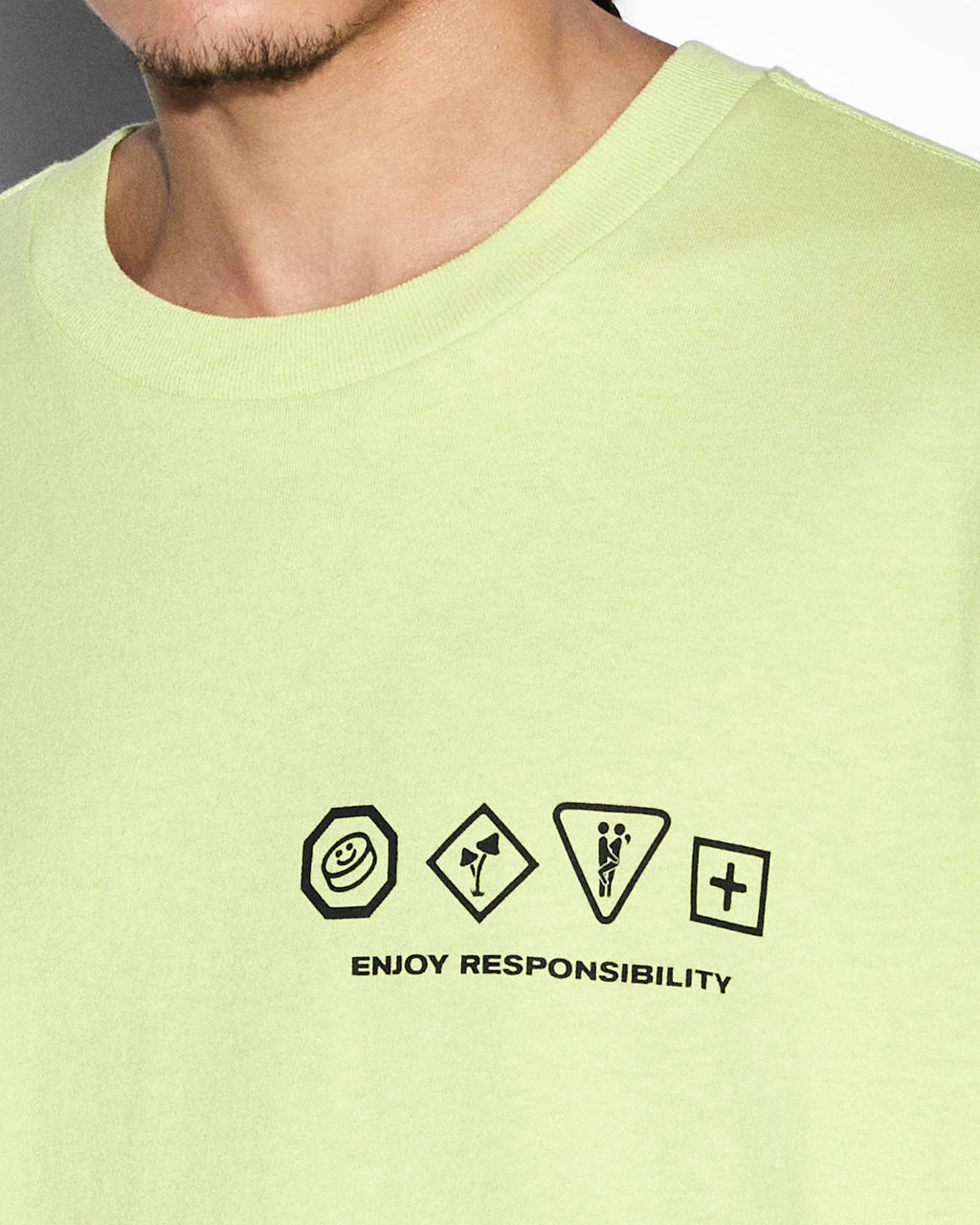 Mens Enjoy Biggie Ss Tee Daylite Oversized Tees - Green