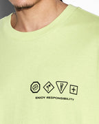 Mens Enjoy Biggie Ss Tee Daylite Oversized Tees - Green