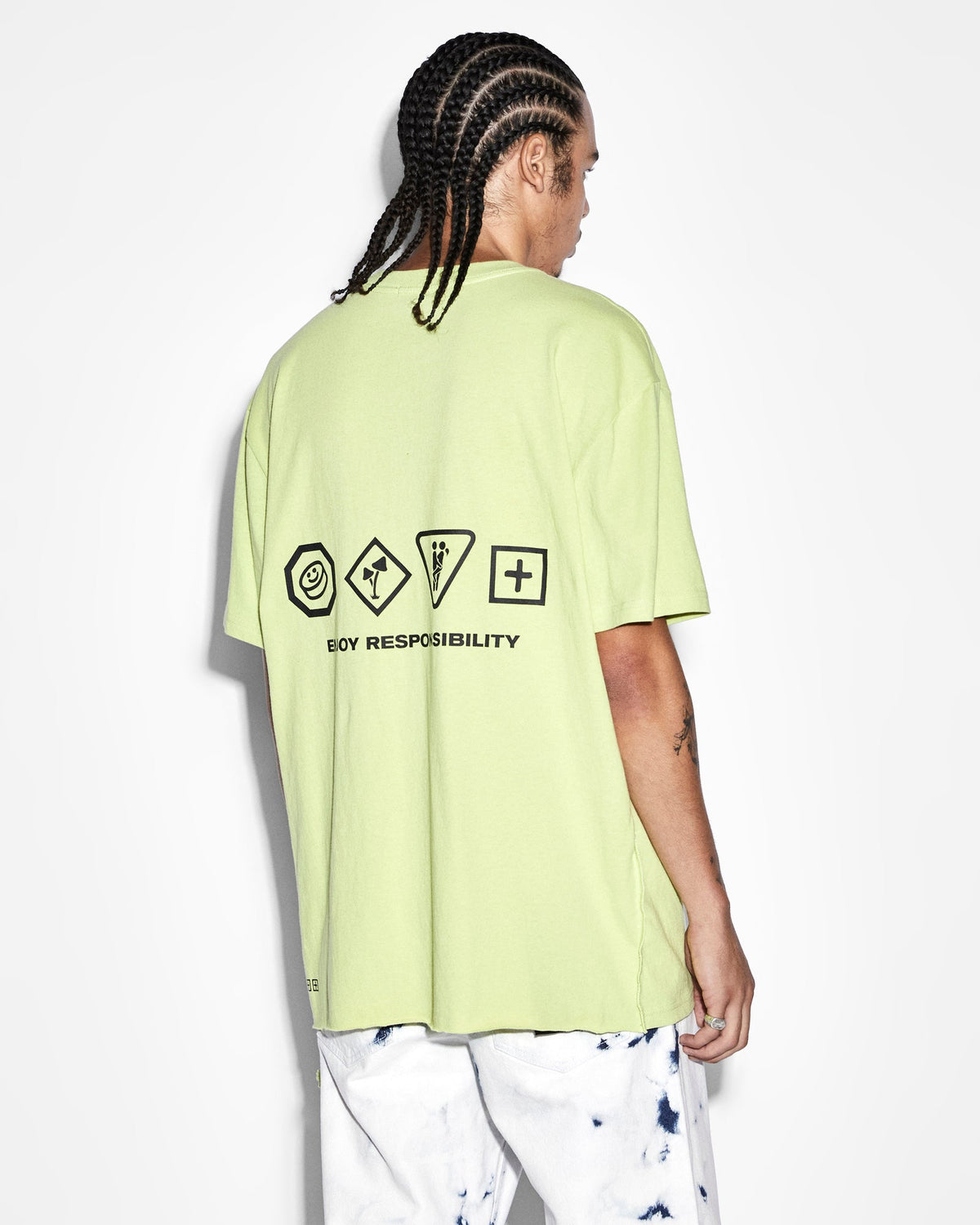 Mens Enjoy Biggie Ss Tee Daylite Oversized Tees - Green