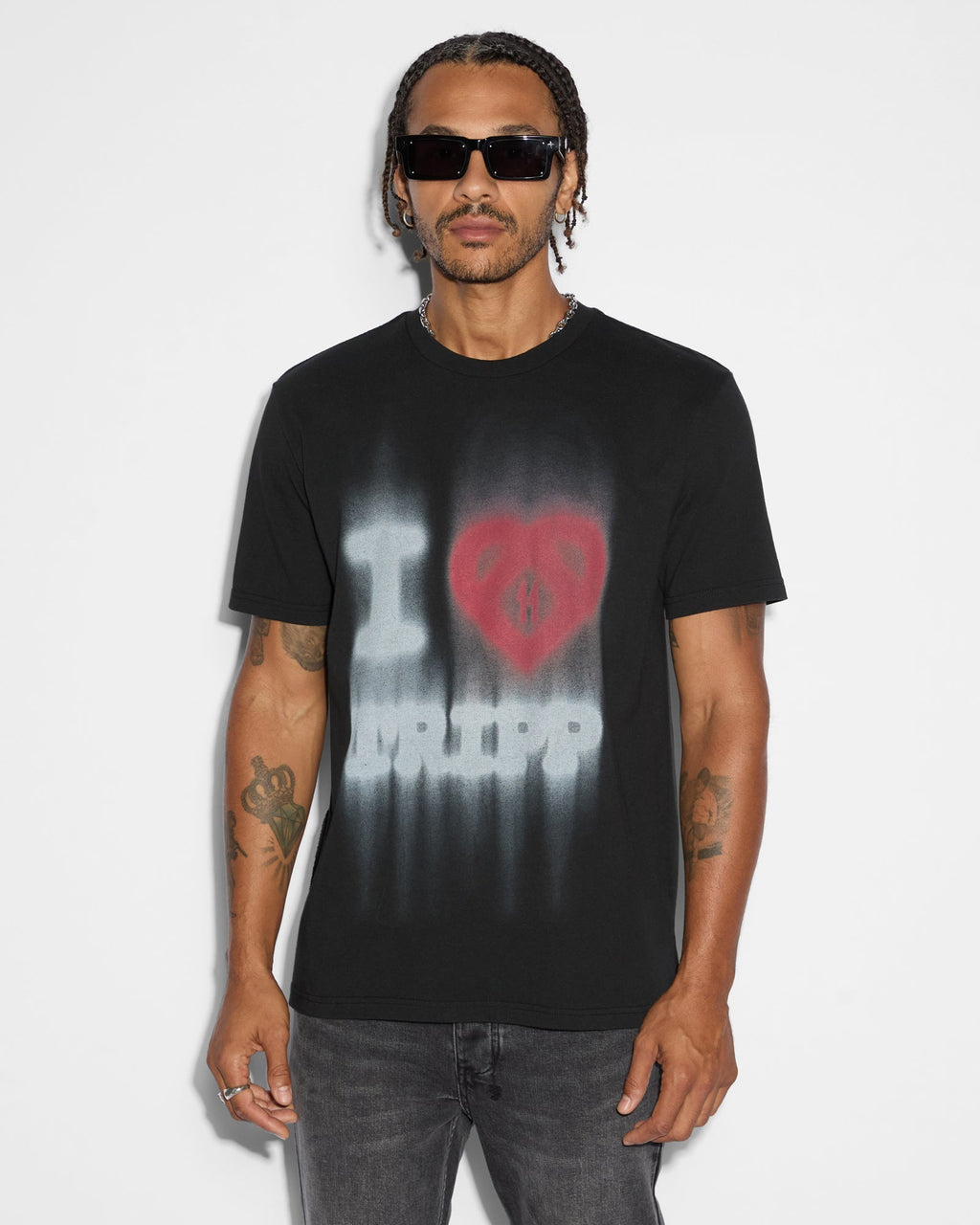 Mens Love Trip Kash Ss Tee Jet Black Regular Tees - Black