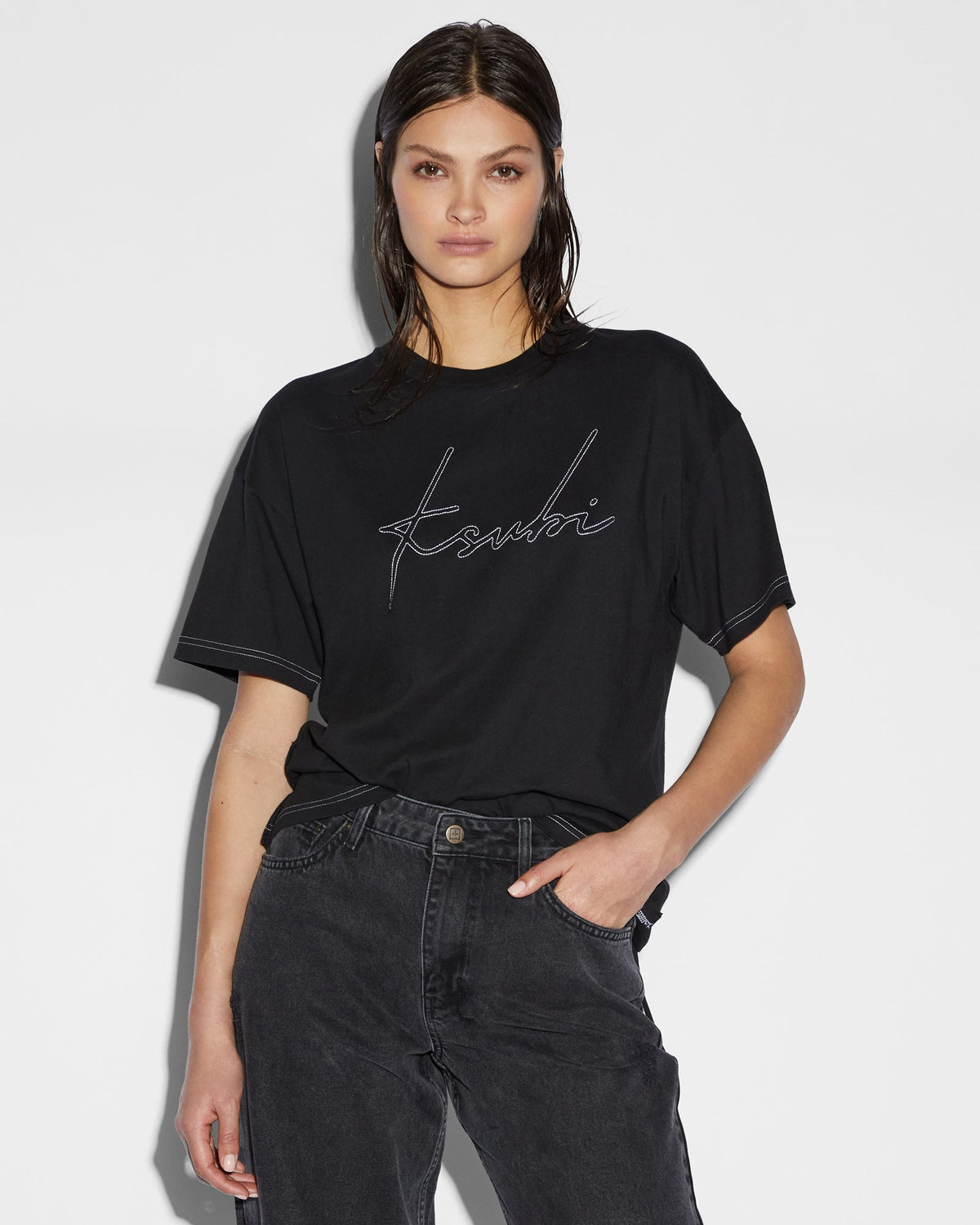 SCRIPT OH G SS TEE BLACK