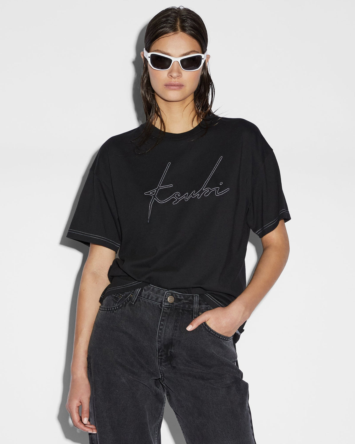 SCRIPT OH G SS TEE BLACK