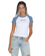 Womens Ksb Baby Ringer Ss Tee Charcoal/white Fitted Tees - Grey