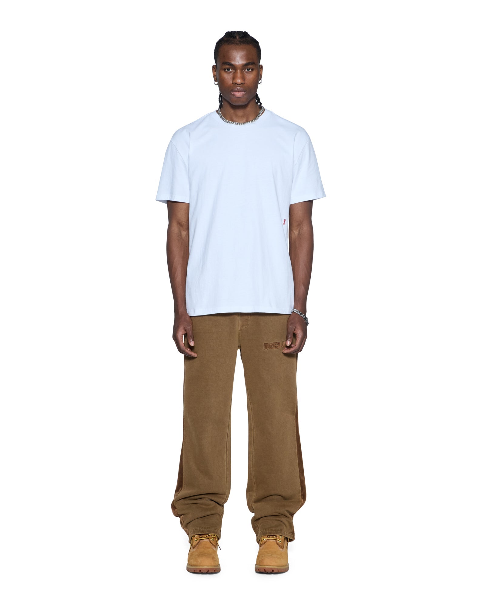 MENS 4X4 PAISE BIGGIE SS TEE WHITE RED TEES