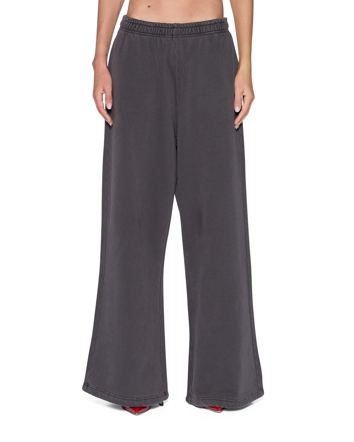 Womens Boyfriend Trakpant Washed Black Oversized Pants - Black