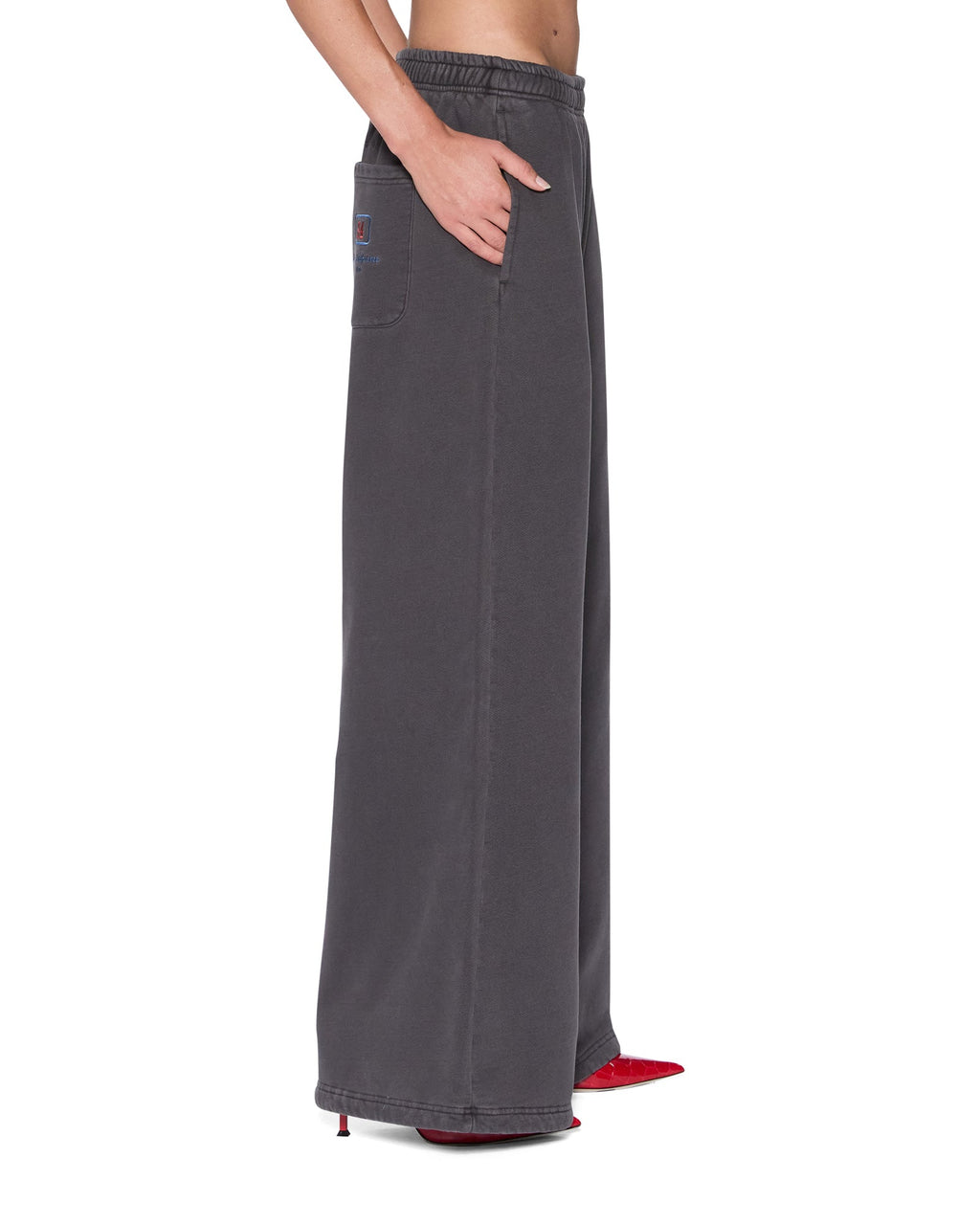 Womens Boyfriend Trakpant Washed Black Oversized Pants - Black