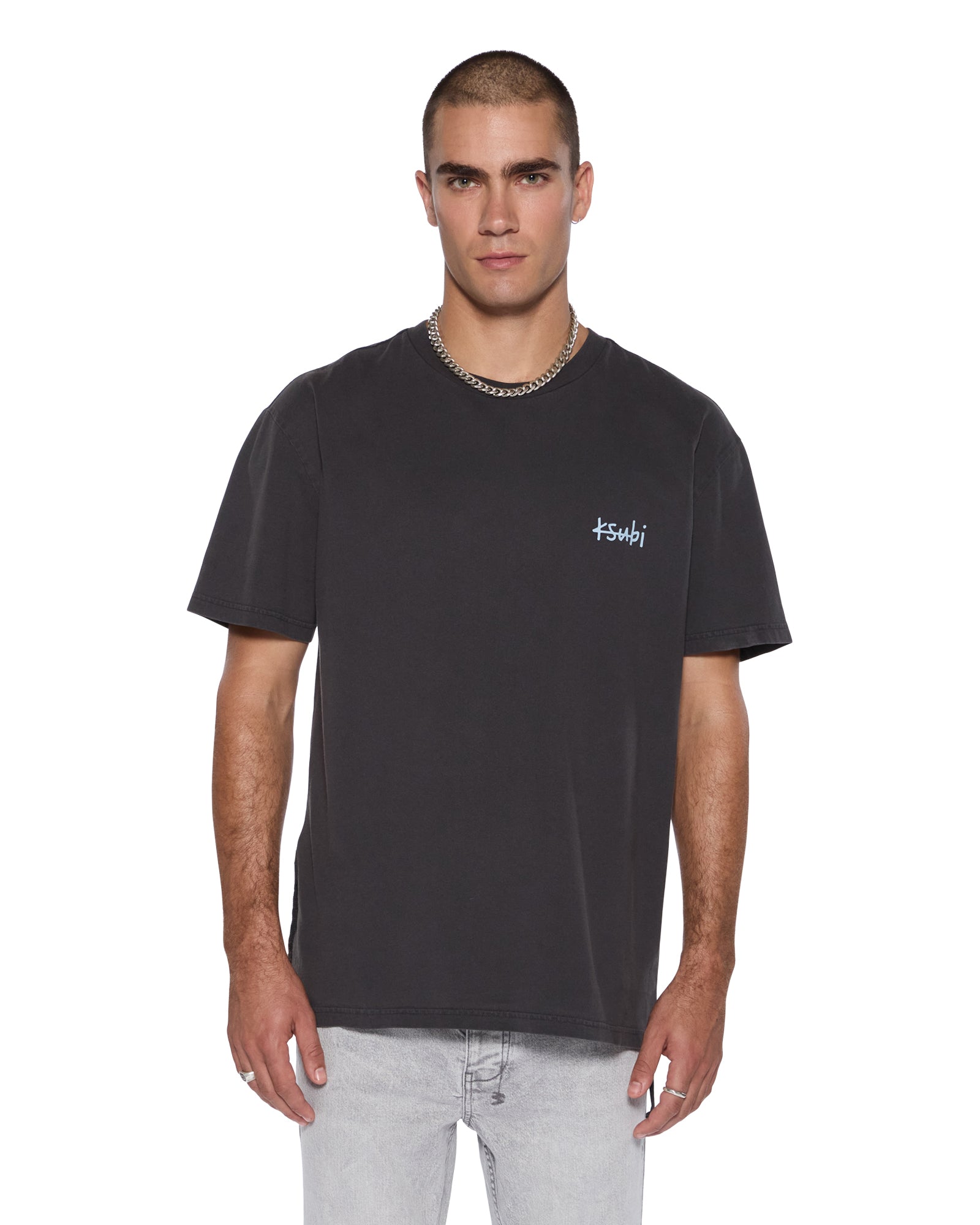 MENS  ALLDAY BIGGIE SS TEE FADED BLACK OVERSIZED TEES