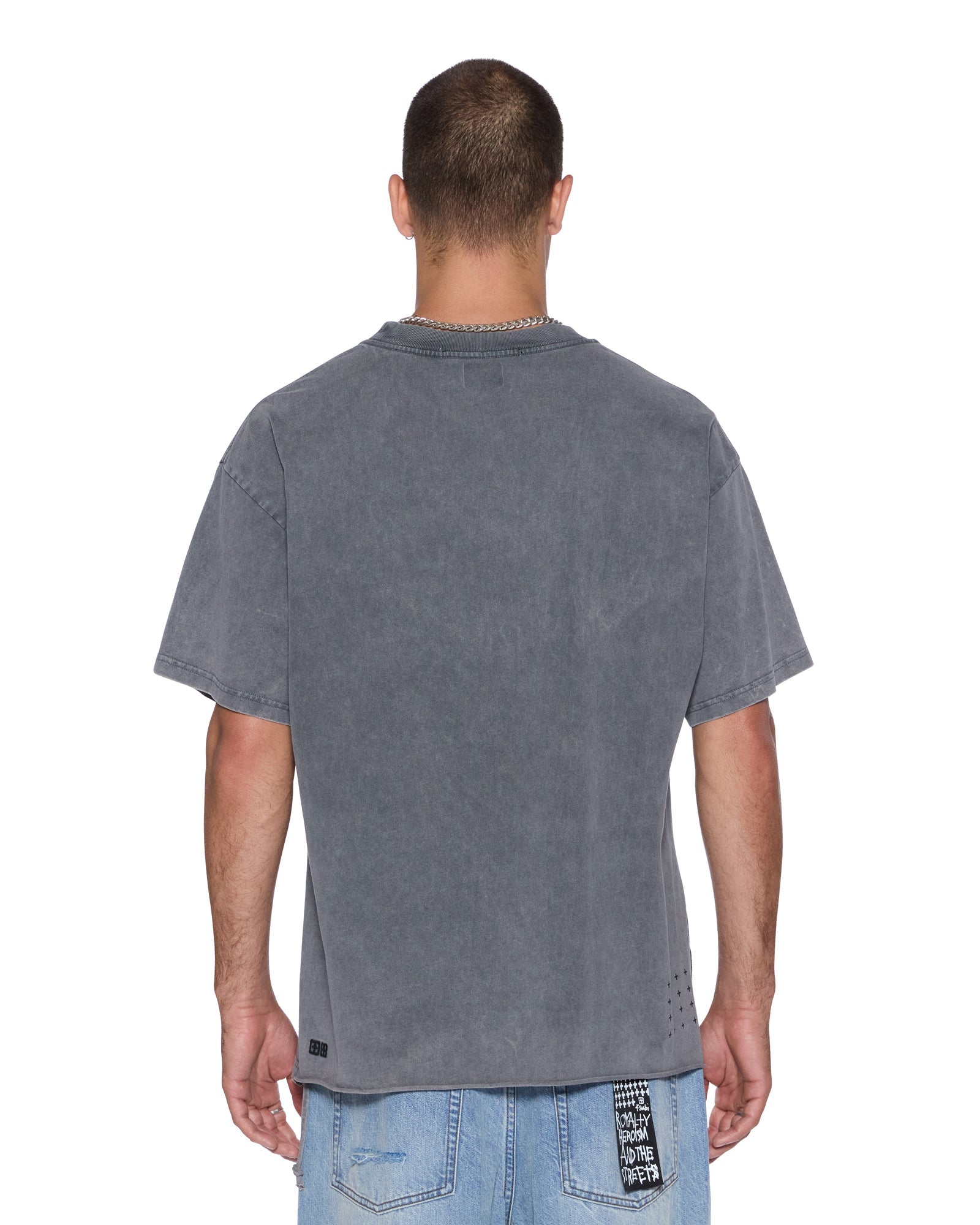 MENS  BLASTED EKCESS SS TEE RHINO OVERSIZED TEES