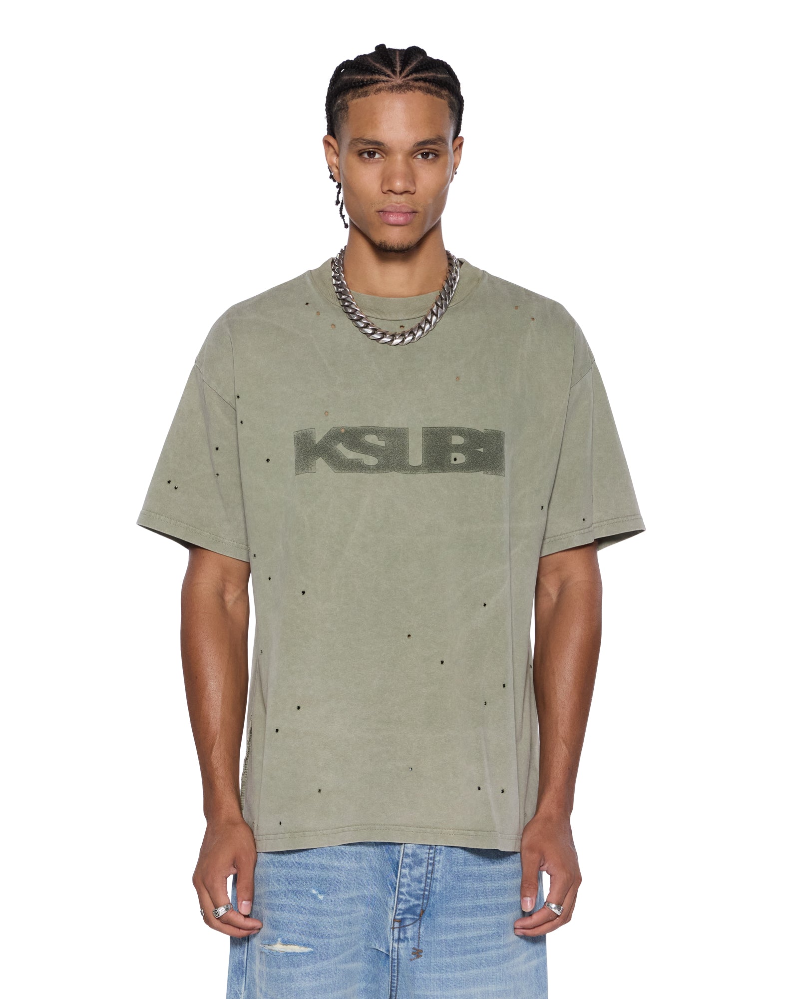 MENS BLASTED EKCESS SS TEE OUTBACK OVERSIZED TEES