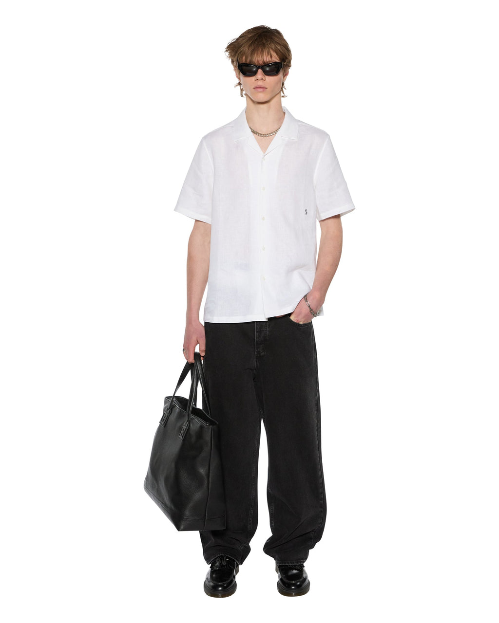 Mens Costa Resort Ss Shirt White Regular Shirts - White