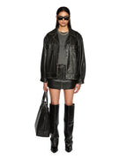 Womens Low Rider Mini Aged Black Baggy Skirts - Black