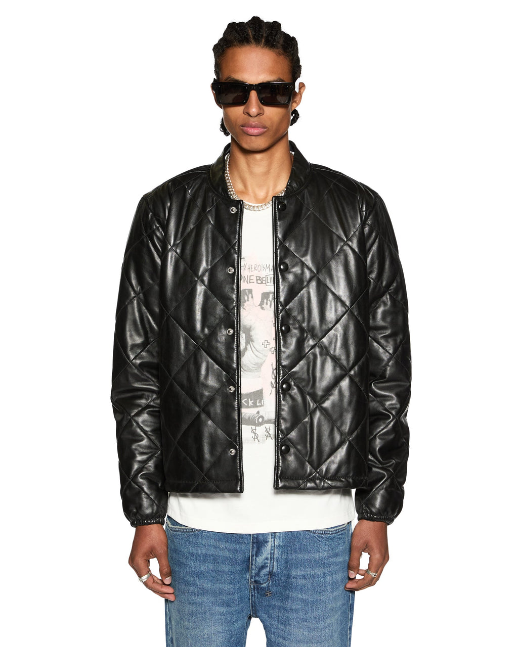 Mens Eclipse Quilted Bomber Black Regular Jackets - Black