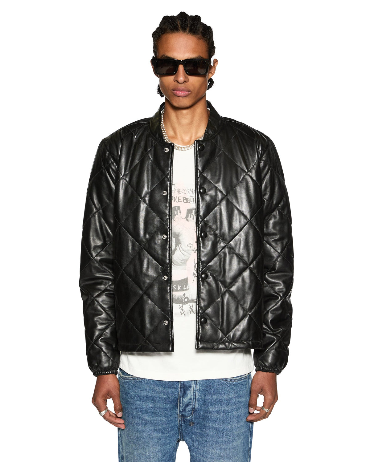 Mens Eclipse Quilted Bomber Black Regular Jackets - Black