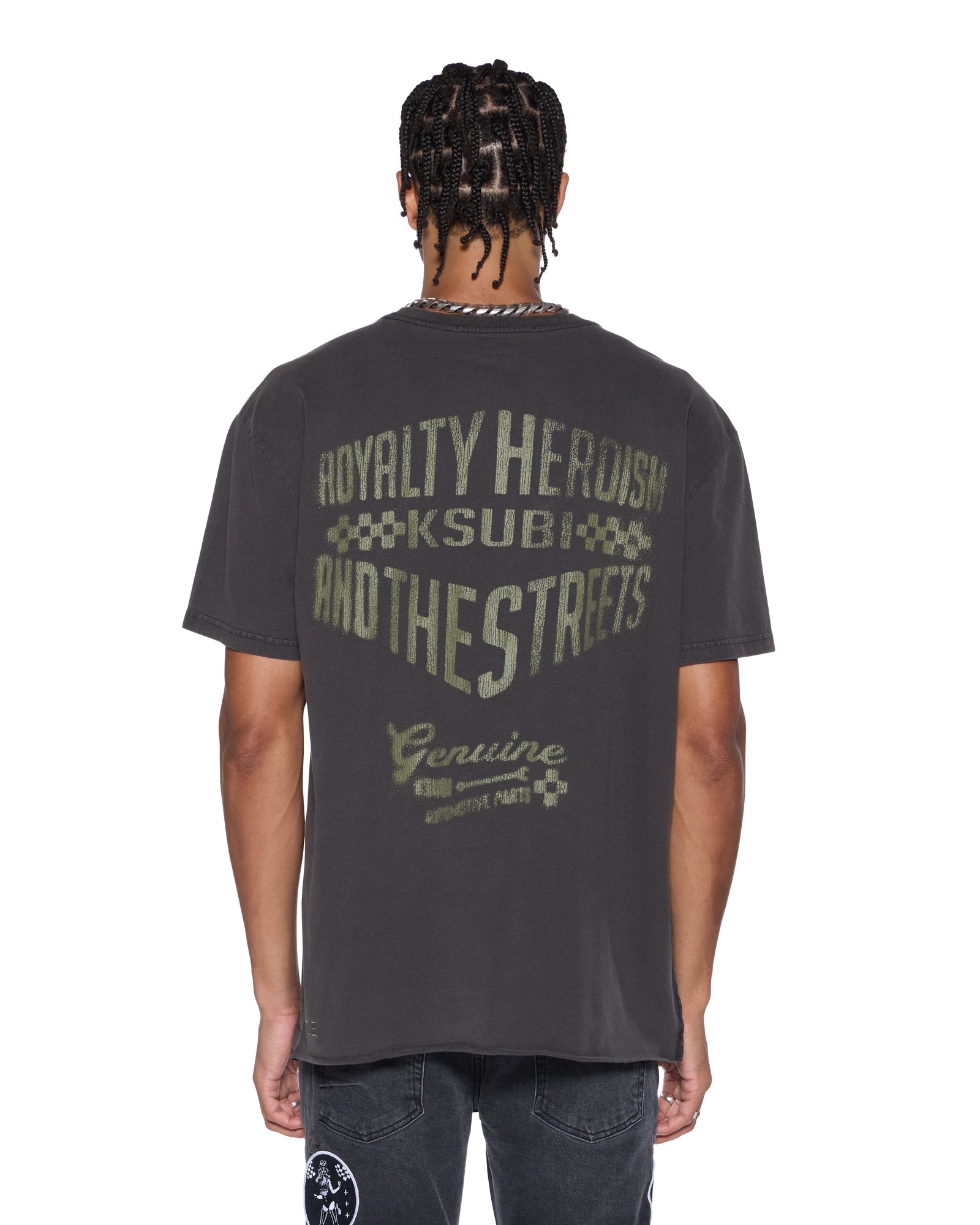 MENS GARAGE BIGGIE SS TEE FADED BLACK OVERSIZED TEES