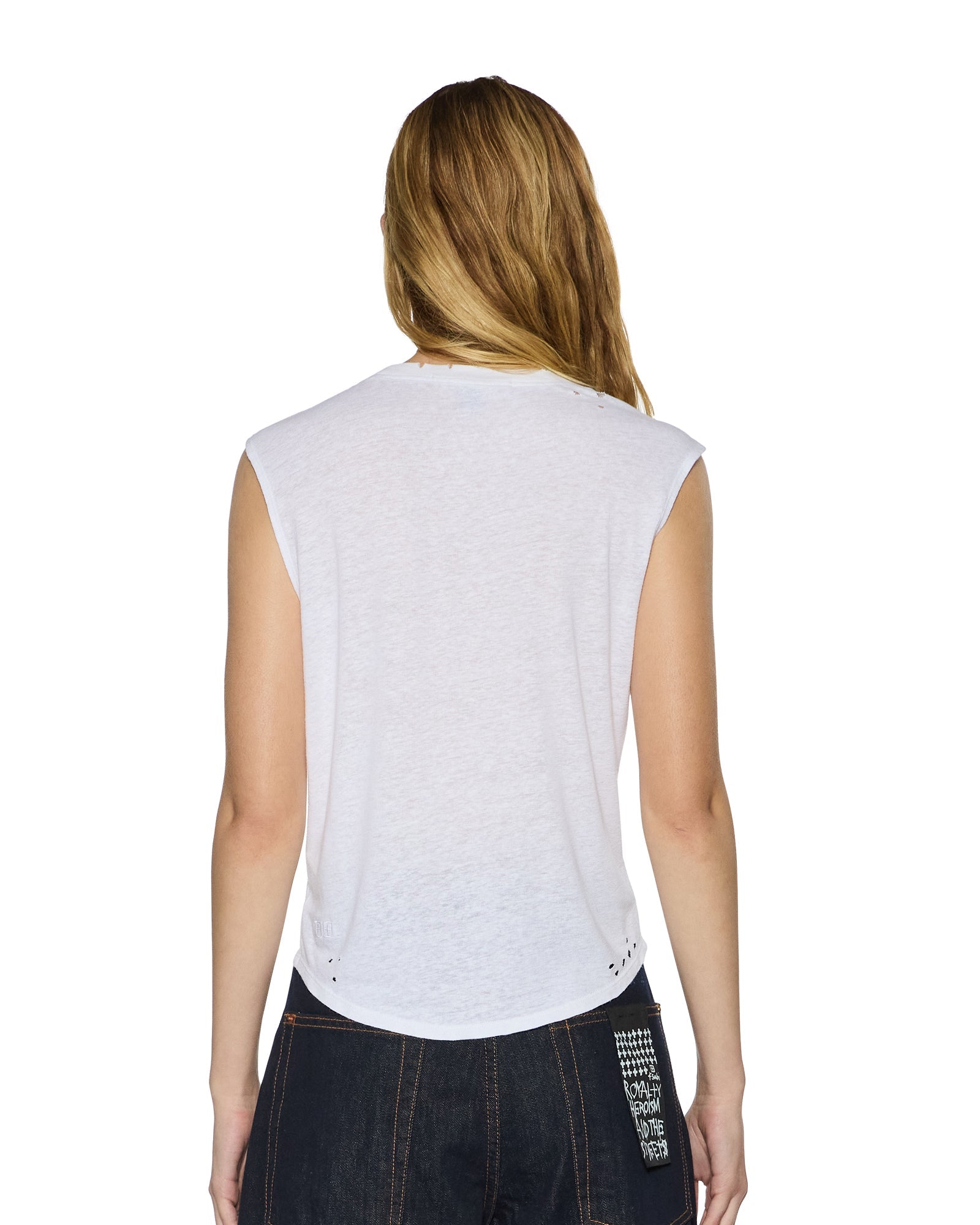 WOMENS  MOTOR OIL MOSS TANK WHITE REGULAR FASHION TOPS