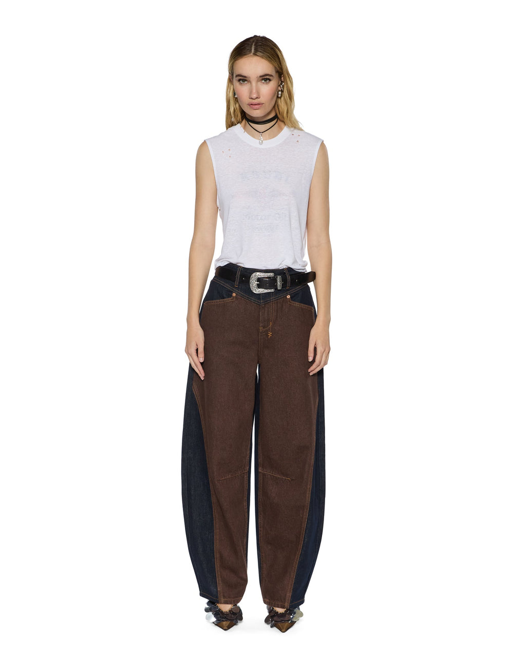 WOMENS BARREL JEAN ORIGINAL SPLICED DENIM JEANS