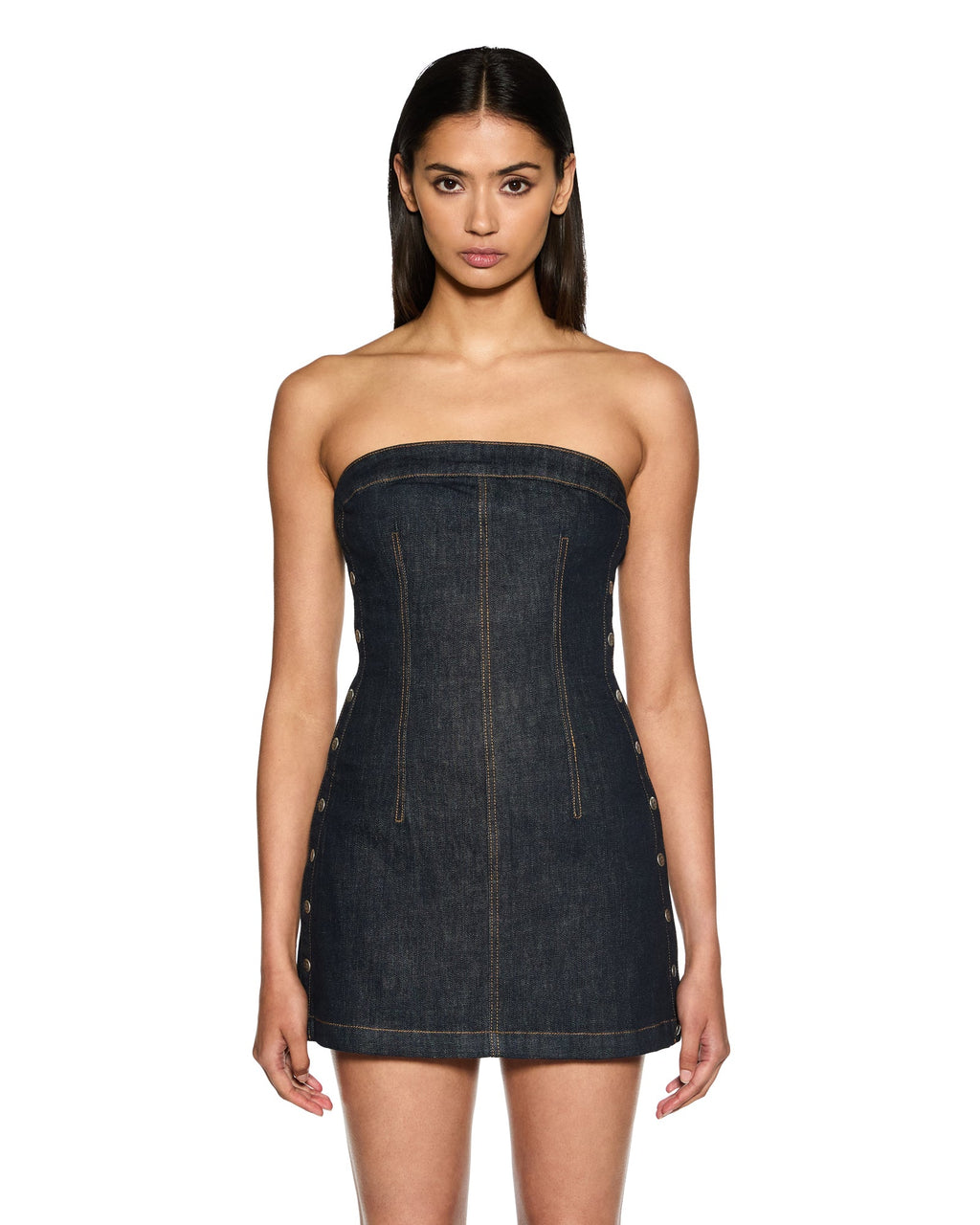 Womens Hotline Dress Original Snaps Fitted Dresses - Denim