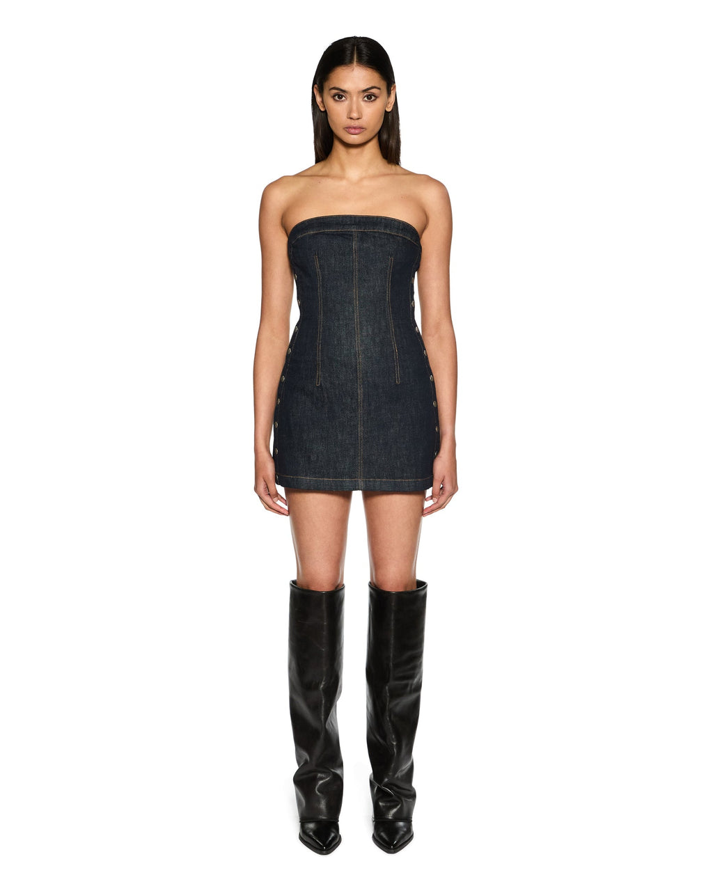 Womens Hotline Dress Original Snaps Fitted Dresses - Denim