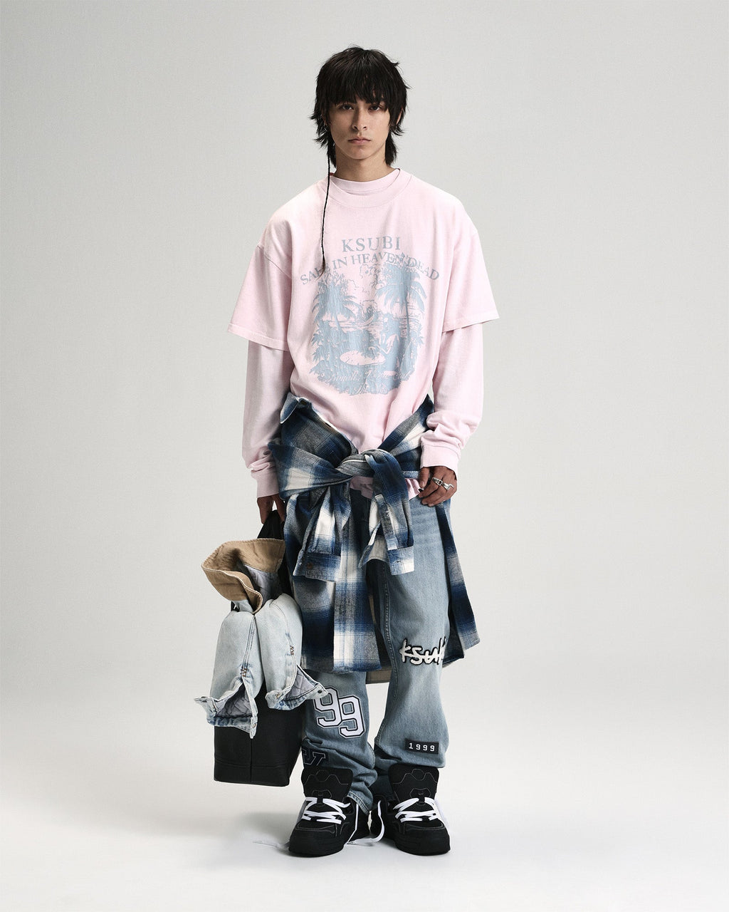 Mens Paradiso Ekcess Ss Tee Ice Quartz Oversized Tees - Pink
