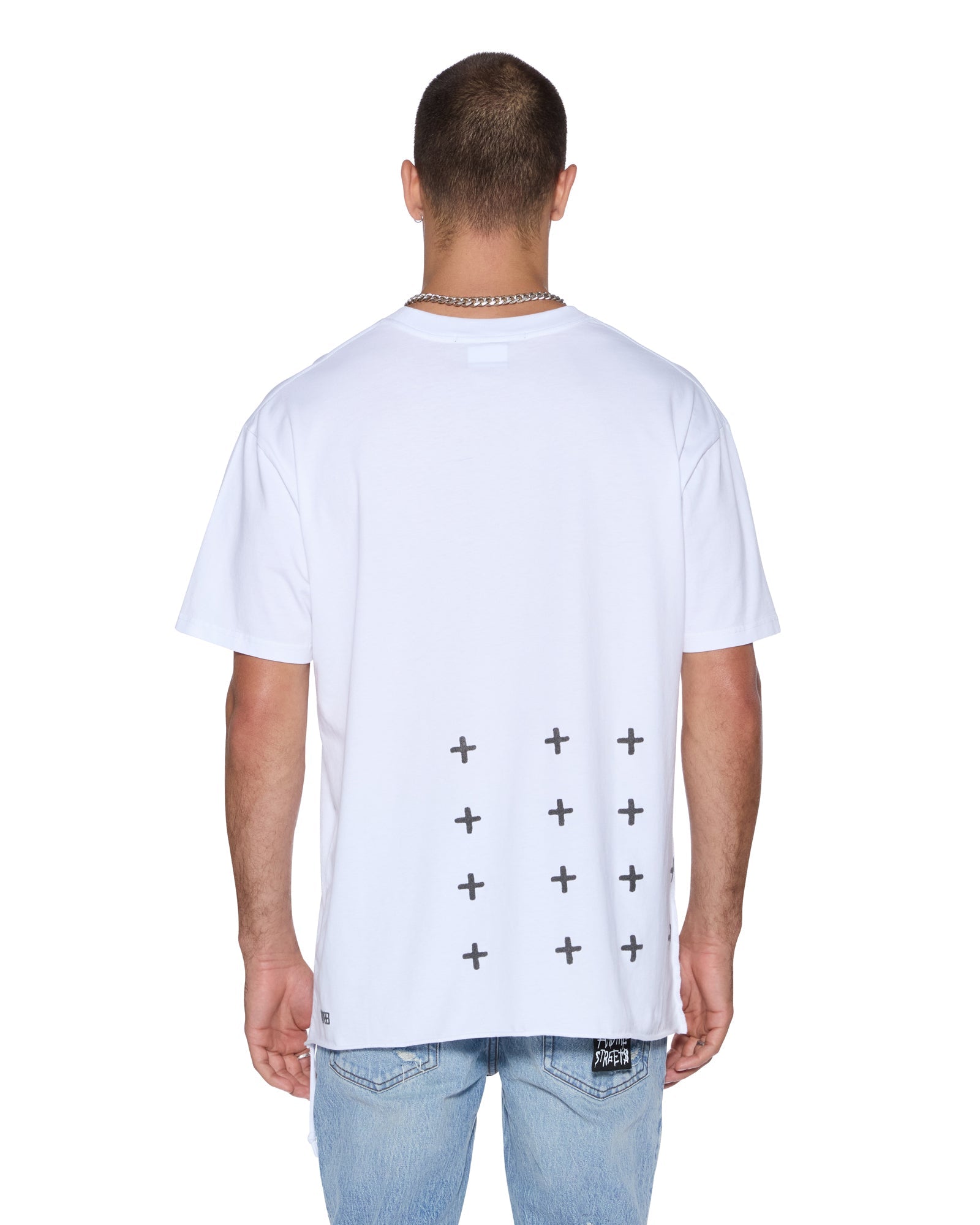 MENS  PLATED BIGGIE SS TEE TRU WHITE OVERSIZED TEES