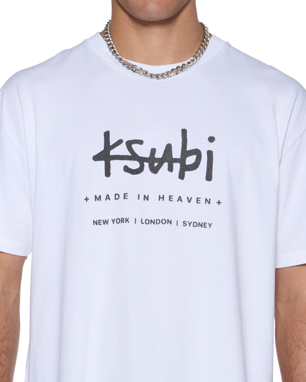 Mens Plated Biggie Ss Tee Tru White Oversized Tees - White