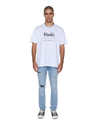 Mens Plated Biggie Ss Tee Tru White Oversized Tees - White