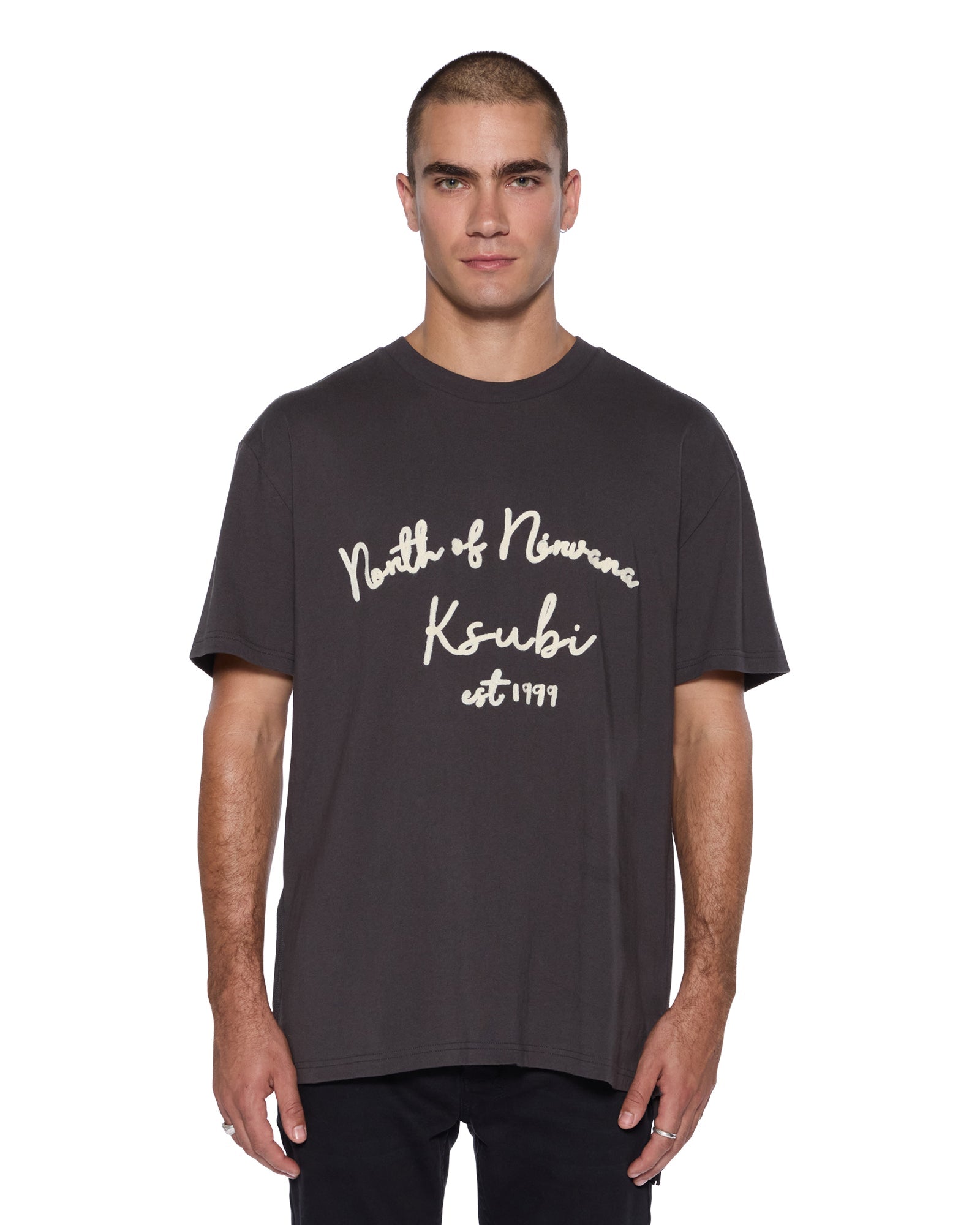 MENS SALUD BIGGIE SS TEE FADED BLACK OVERSIZED TEES