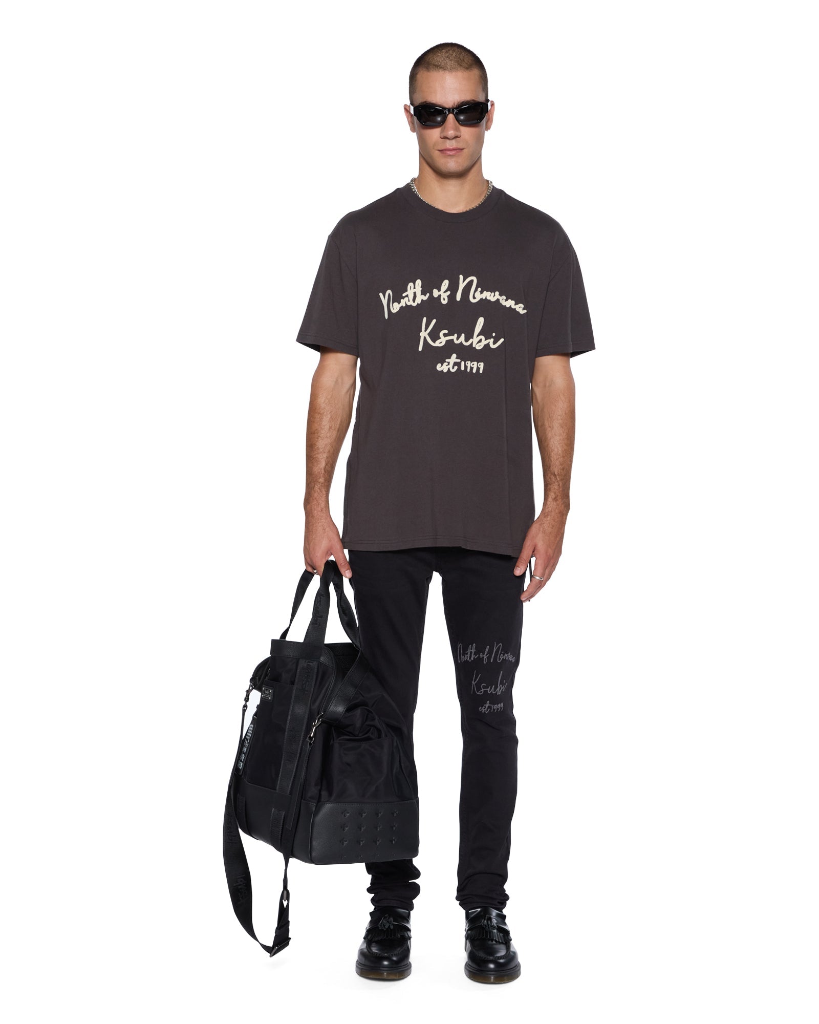 MENS SALUD BIGGIE SS TEE FADED BLACK OVERSIZED TEES