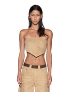 WOMENS SCARF TOP SIERRA TAN FASHION TOPS