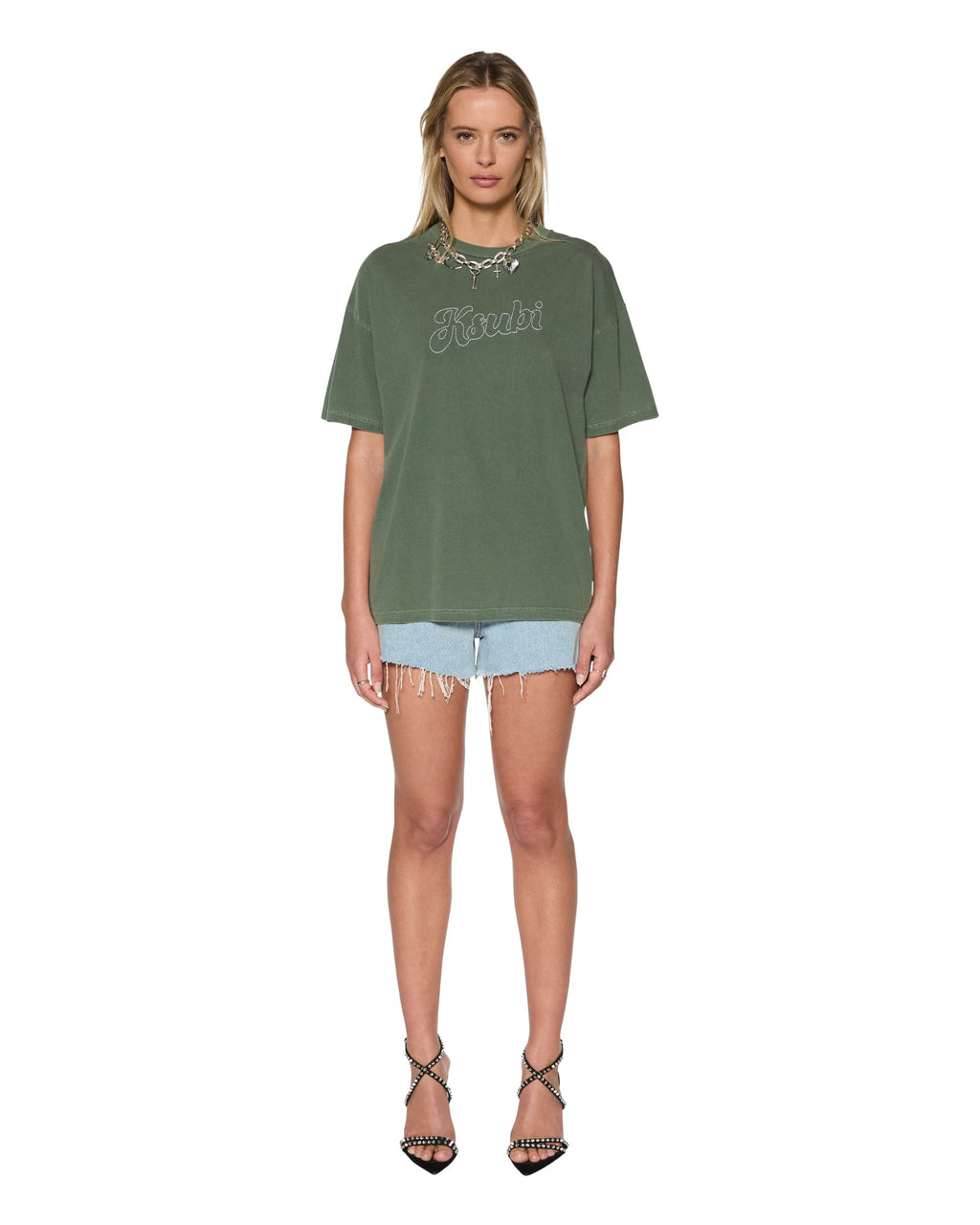 Womens Sketch Oh G Tee Slice Hash Oversized Tees - Green