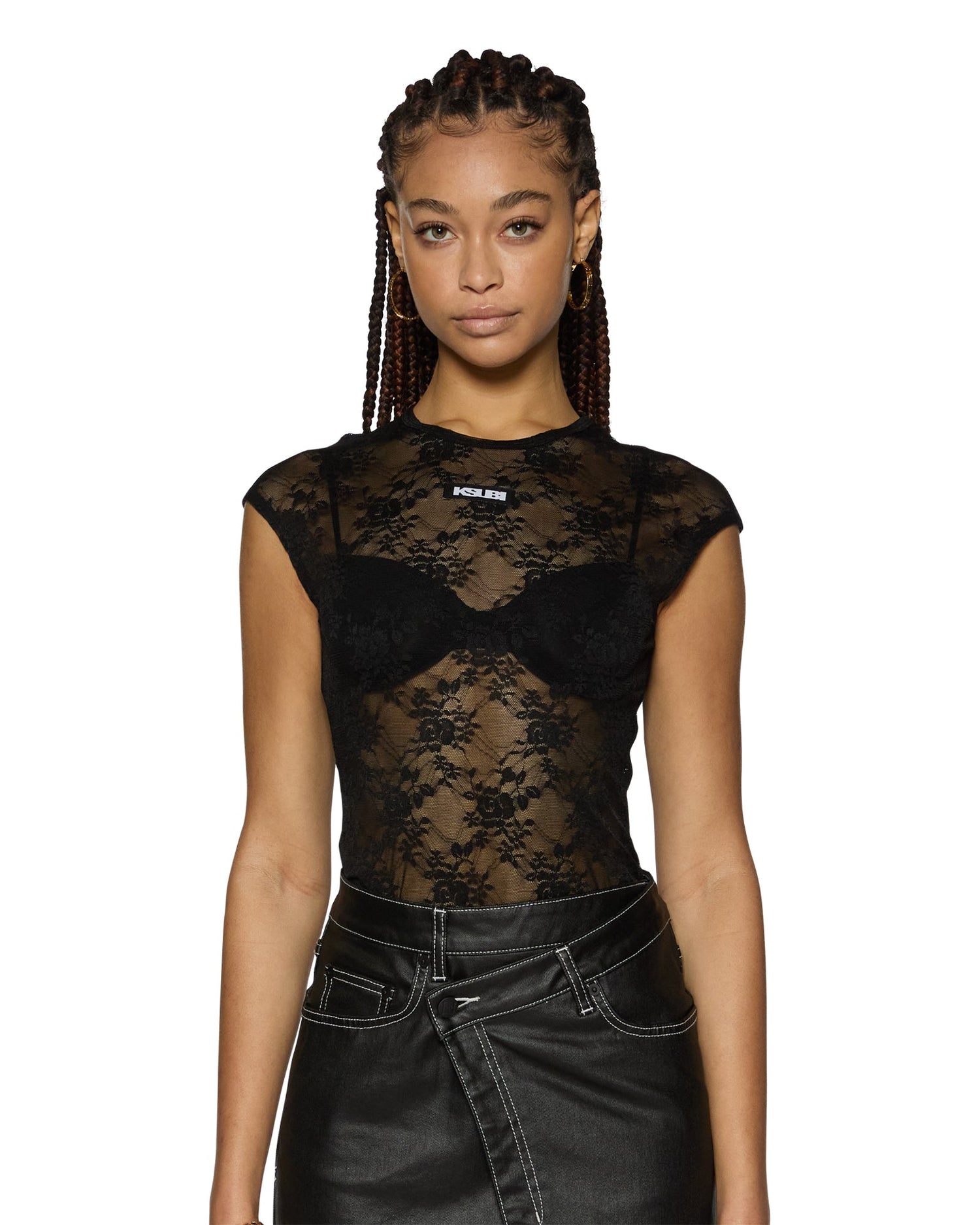 SLIM TEE BLACK LACE