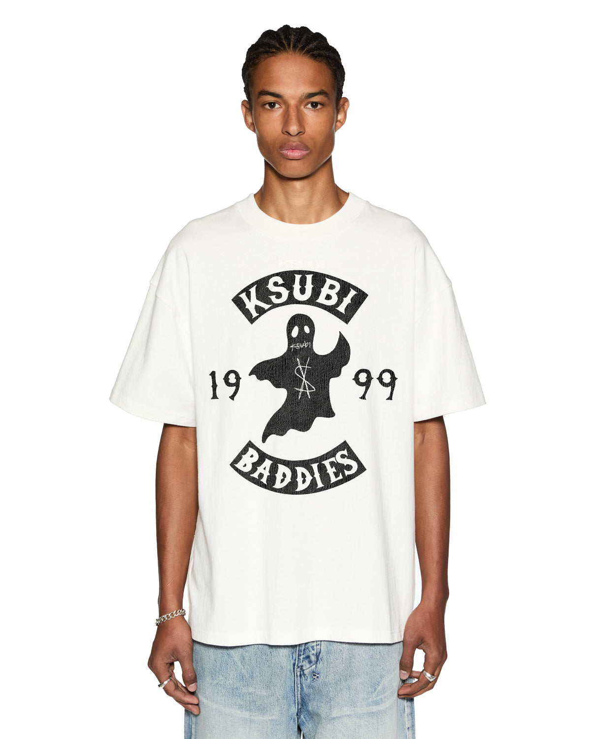 MENS BADDIES EKCESS VINTAGE WHITE TEES