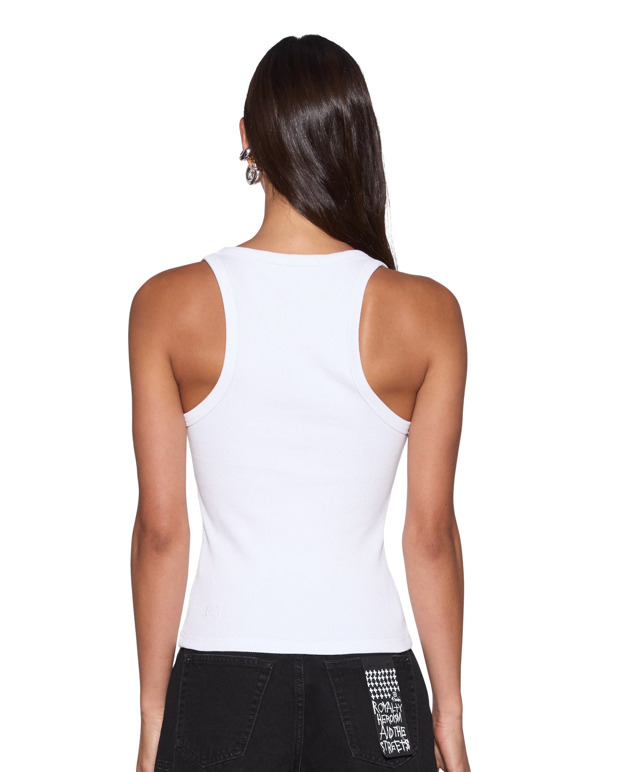 WOMENS STACKED ORIGIN TANK WHITE FASHION TOPS
