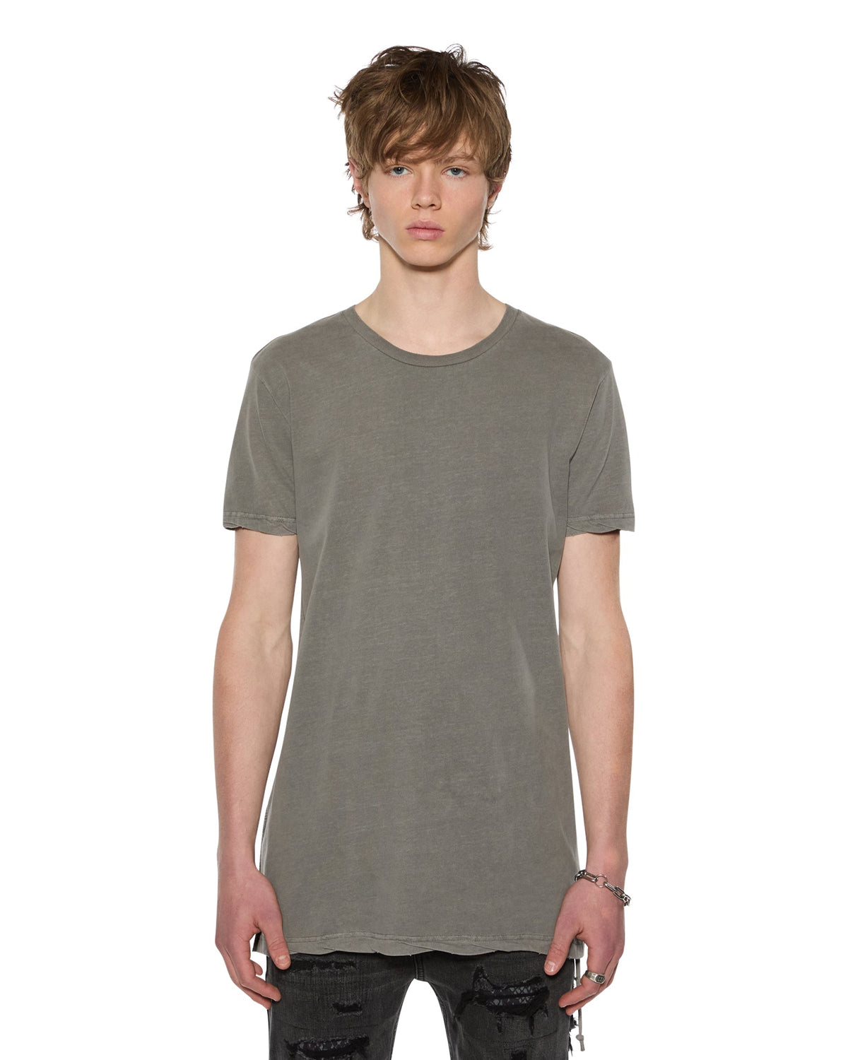 Mens Sioux Ss Tee Vintage Grey Fitted Tees - Grey