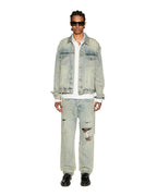 Mens Anti K Stagelight Trashed Relaxed Denim Jeans - Denim