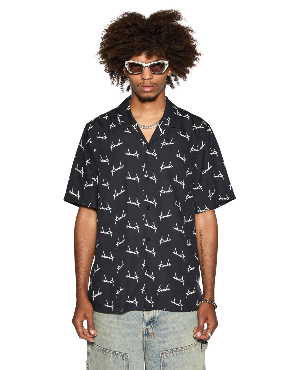 MENS SKRIPT RESORT SS SHIRT BLACK SHIRTS