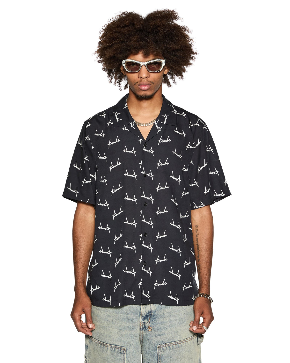 MENS SKRIPT RESORT SS SHIRT BLACK SHIRTS