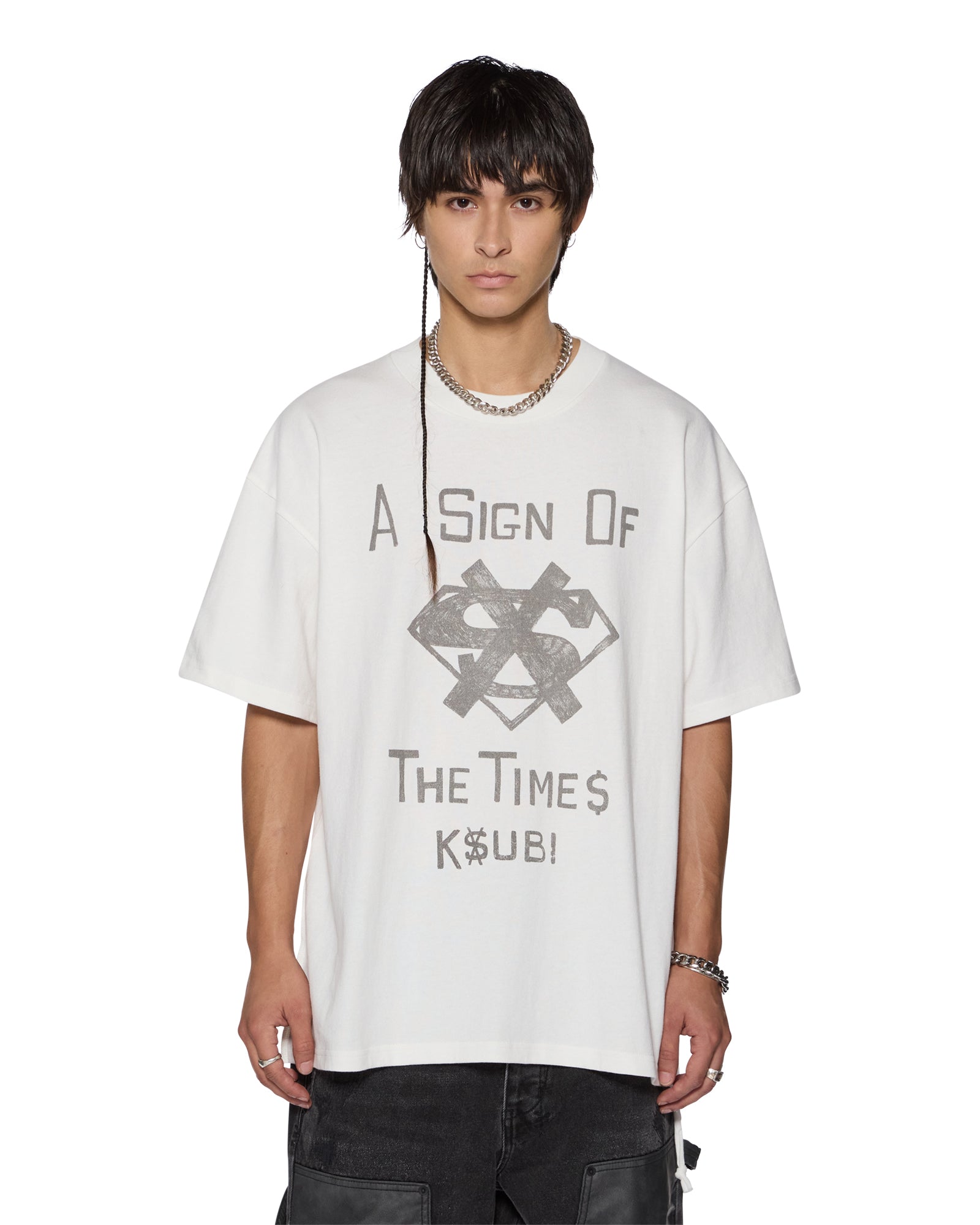 MENS THE SIGN EKCESS SS TEE ANTIQUE WHITE TEES