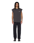 MENS TRUCKSTOP EKCESS CUTOFF FADED BLACK TEES