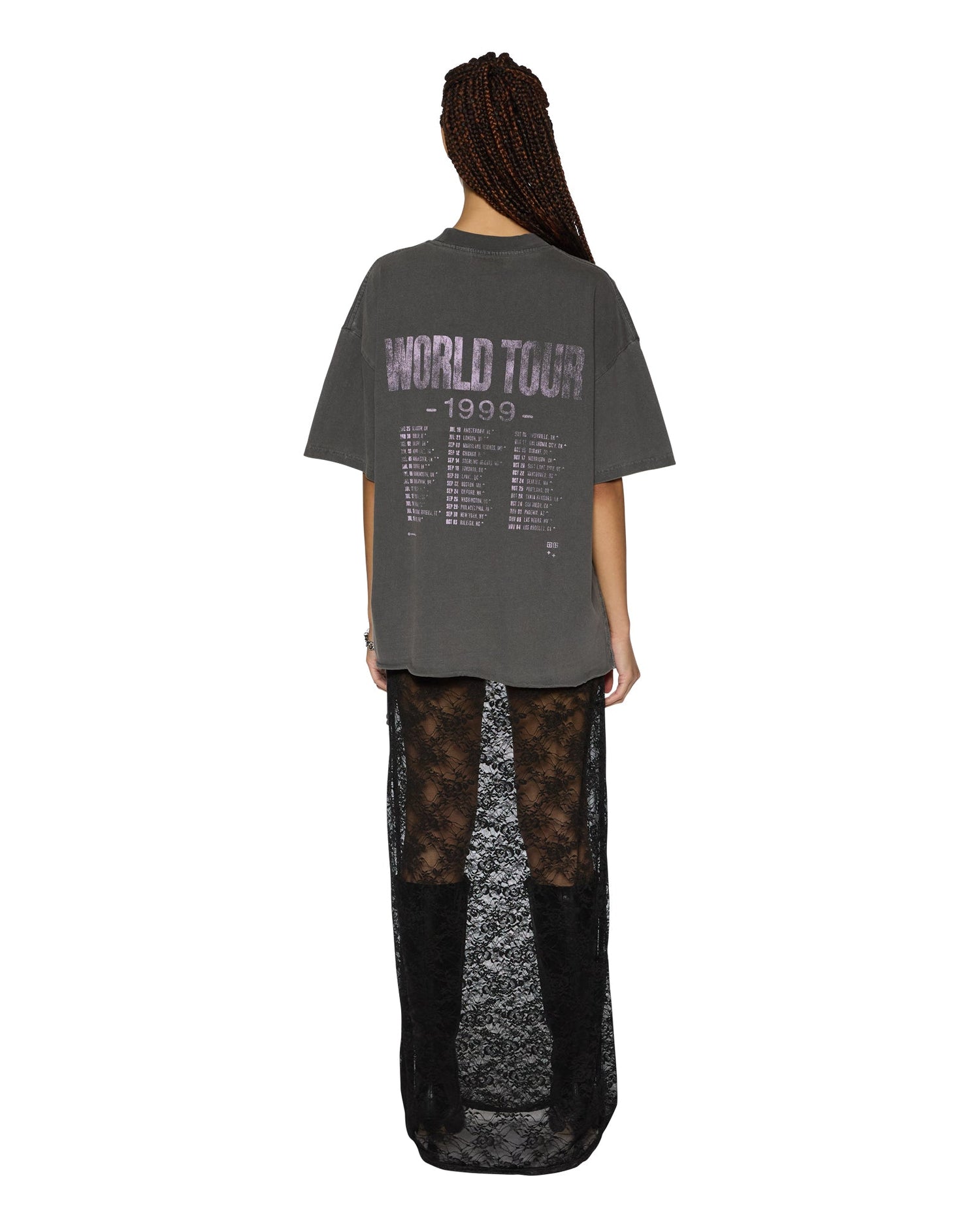 WORLD TOUR BOYFRIEND TEE CHARCOAL