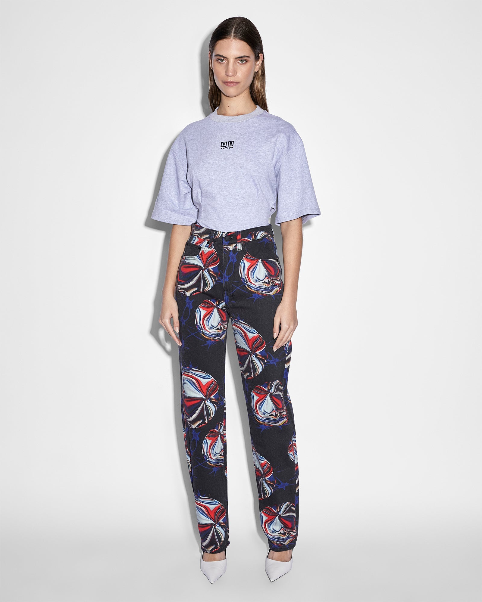 WOMENS  KSUBI X P.E NATION PLAYBACK WARPED STRAIGHT DENIM JEANS