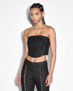 WOMENS BUSTIER EBONY LACED FASHION TOPS
