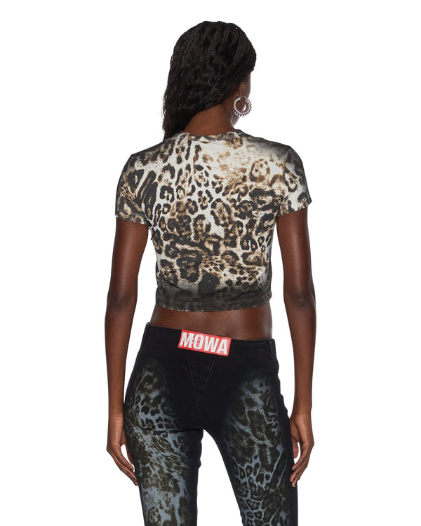 Womens Mowalola Baby Tee Cheetah Tees | Ksubi ++