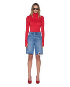 Womens Charmer Ls Top Pop Red Fitted Fashion Tops - Red