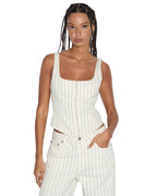 Womens Gigi Bustier Prophetik Fitted Fashion Tops - White