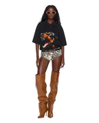 Womens Mowalola Hot Short Cheetah Slim Walkshorts - Multi Colour